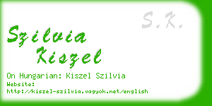 szilvia kiszel business card